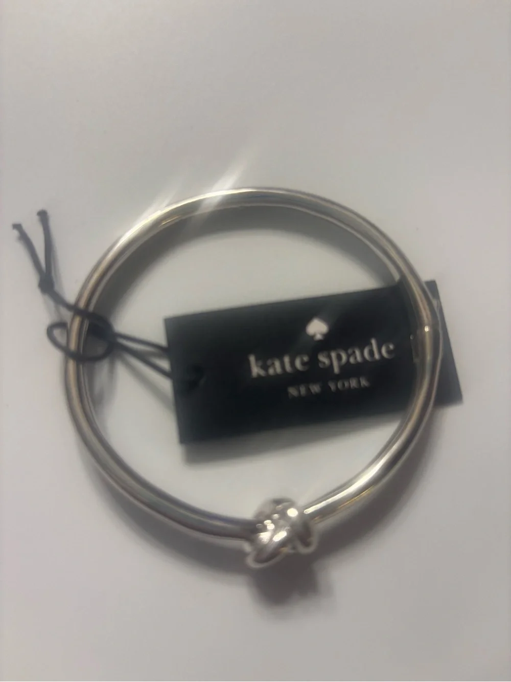 kate spade Silver Knotted Bangle Bracelet